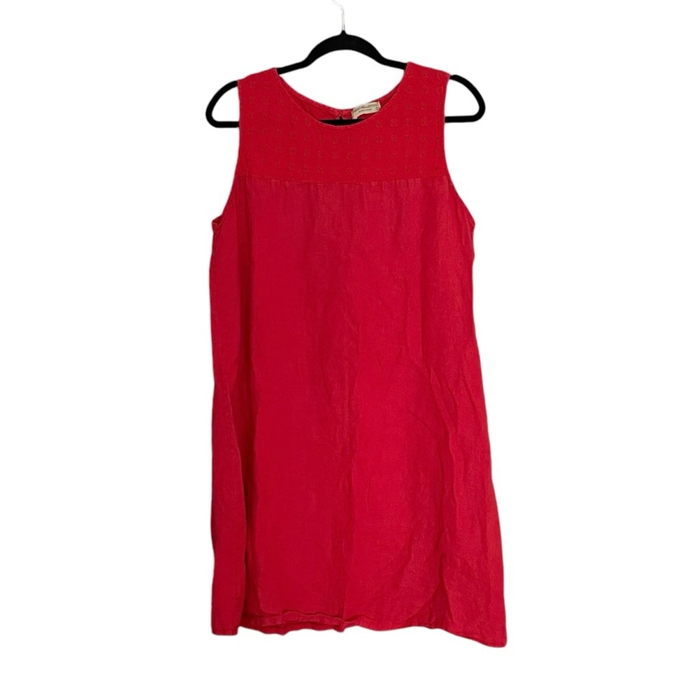 TERZO MILLENIO Italy Linen Sleeveless Midi Dress Red XL